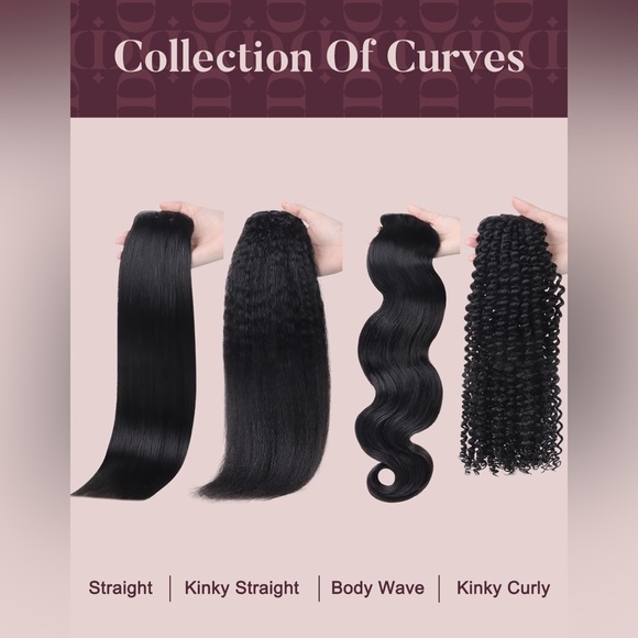 HUMAN HAIR 110g 7pcs 14 Inch Body Wave Clip in Hair Extensions, Natural Black - Picture 6 of 9